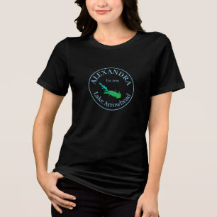 Personalised Lake Arrowhead map date established  Tri-Blend Shirt