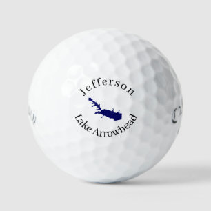 Personalised Lake Arrowhead Map Golf Balls
