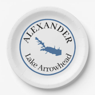 Personalised Lake Arrowhead Paper Plate