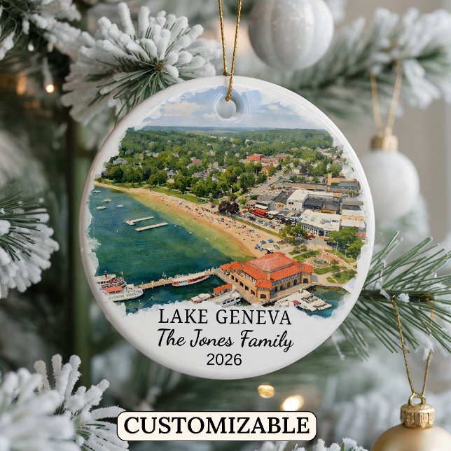 Personalised Lake Geneva Ornament Custom Wisconsin (Creator Uploaded)