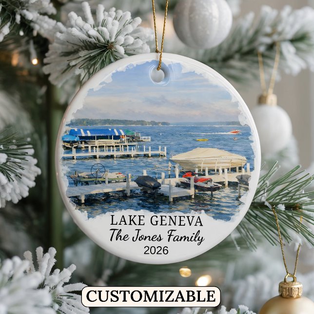 Personalised Lake Geneva Ornament Custom Wisconsin (Creator Uploaded)