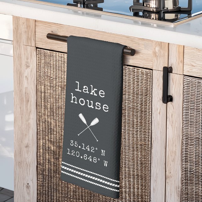 Personalised Lake House Coordinates Tea Towel (Creator Uploaded)