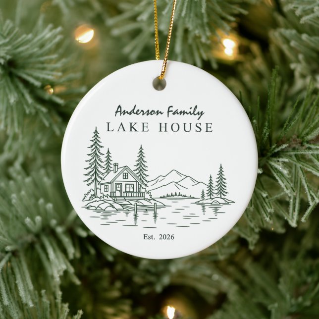 Personalised Lake House Ornament (Tree)