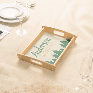 Personalised Lake House & Pine Trees Serving Tray