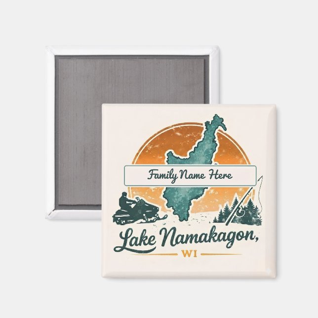 Personalised Lake Namakagon, WI  Magnet (Front/Back)