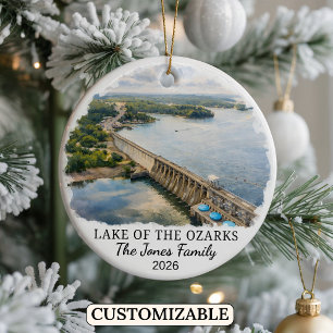 Personalised Lake of the Ozarks, Custom Missouri Ceramic Tree Decoration