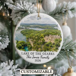 Personalised Lake of the Ozarks, Custom Missouri Ceramic Tree Decoration