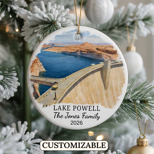 Personalised Lake Powell Ornament, Custom Utah Ceramic Tree Decoration (Creator Uploaded)