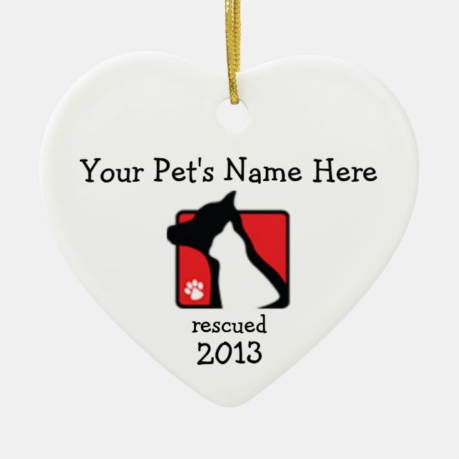Personalised Lakeshore PAWS heart ornament (Front)