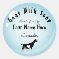 Personalised LaMancha Goat Milk Soap Blue Bubble