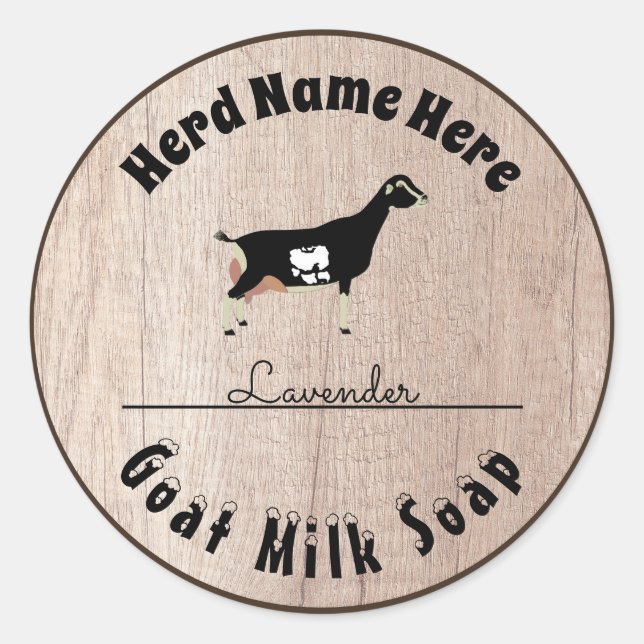 Personalised LaMancha Goat Milk Soap Classic Round Sticker (Front)