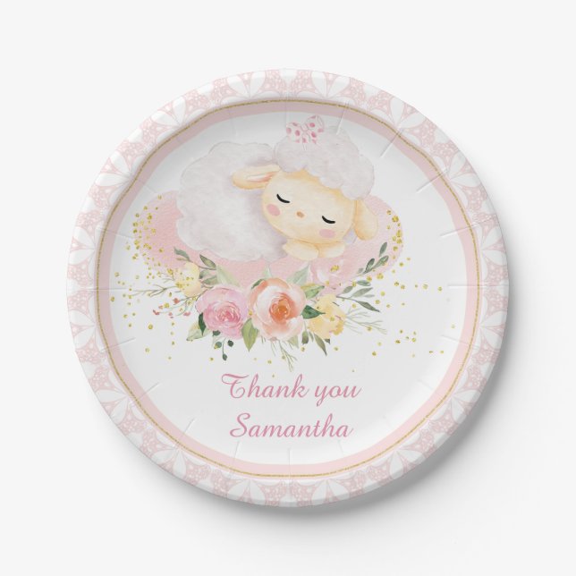 Personalised Lamb Paper Plate (Front)