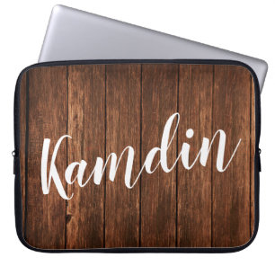 Personalised Laptop Case Barn Wood Country Rustic