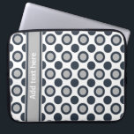 Personalised Laptop Sleeve:Black Silver Polka Dots Laptop Sleeve<br><div class="desc">Custom Laptop Sleeve with a trendy Black And silver grey Polka Dots pattern and a space to personalise. Personalise with your name or message.Delete text if you want a simple laptop sleeve.Click 'customise it' button to change text font, size or colour.need help/just message me. Choose from 3 different sizes to...</div>