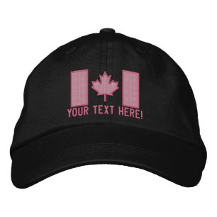 Personalised Large Canadian Flag Embroidery Embroidered Hat