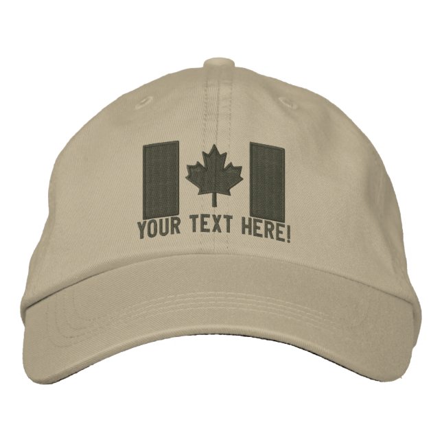 Personalised Large Canadian Flag Embroidery Embroidered Hat (Front)