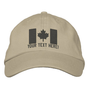 Personalised Large Canadian Flag Embroidery Embroidered Hat