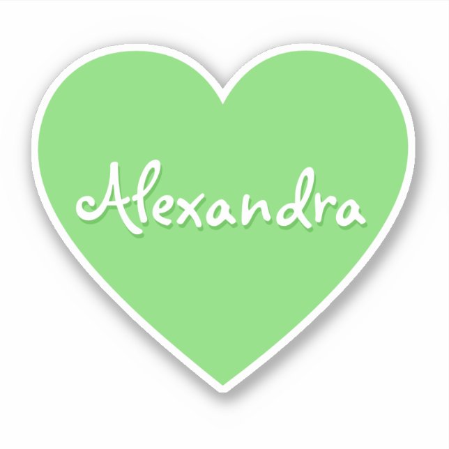 Personalised Large Green Heart Name  (Front)