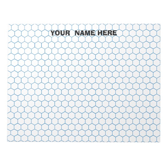 Personalised Large Hexagon Graph Paper Notepad (Front)