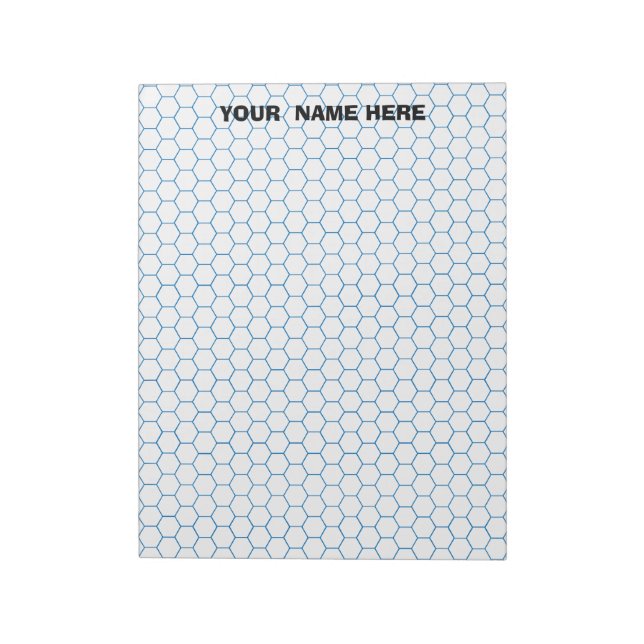 Personalised Large Hexagon Graph Paper Notepad (Rotated)