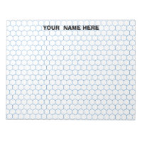 Personalised Large Hexagon Graph Paper Notepad