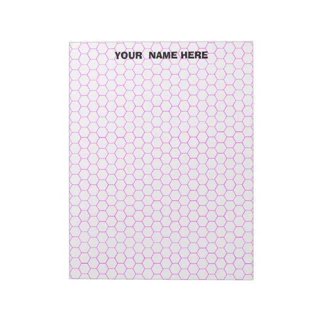 Personalised Large Hexagon Graph Paper Notepad (Rotated)