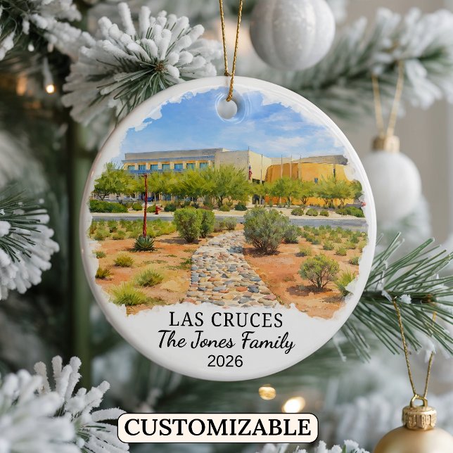 Personalised Las Cruces, Custom New Mexico Ceramic Tree Decoration (Creator Uploaded)