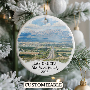 Personalised Las Cruces, Custom New Mexico Ceramic Tree Decoration