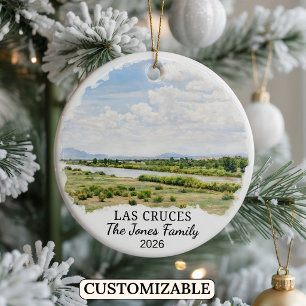 Personalised Las Cruces, Custom New Mexico Ceramic Tree Decoration
