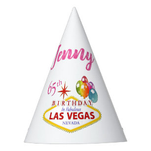 Personalised Las Vegas 65th Birthday Party Hat