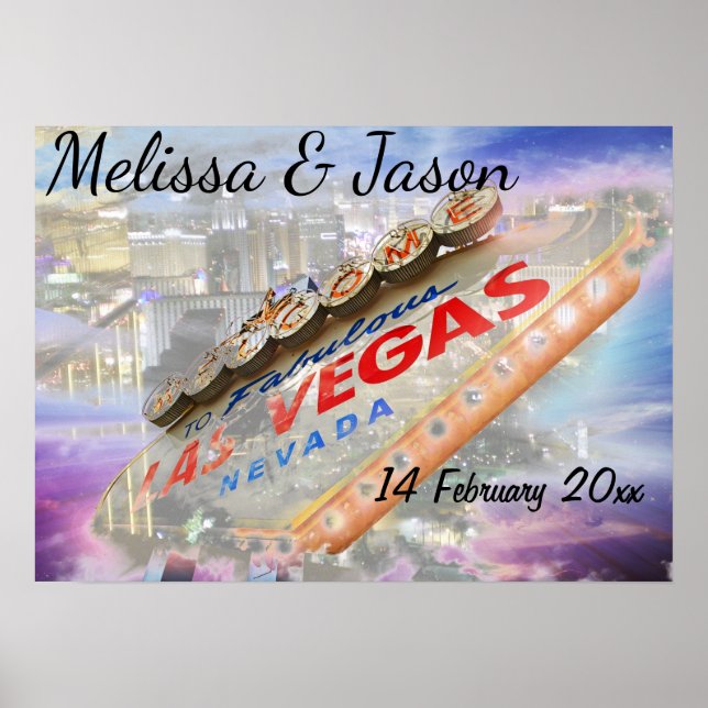 Personalised Las Vegas Celebration Party Poster (Front)