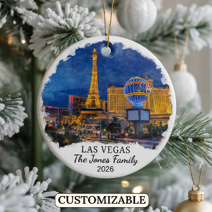 Personalised Las Vegas Ornament, Custom Nevada Ceramic Tree Decoration