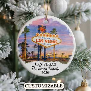 Personalised Las Vegas Ornament, Custom Nevada Ceramic Tree Decoration