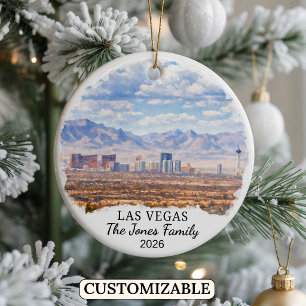 Personalised Las Vegas Ornament, Custom Nevada Ceramic Tree Decoration