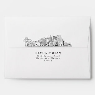 Personalised Las Vegas Skyline Sketch Envelope