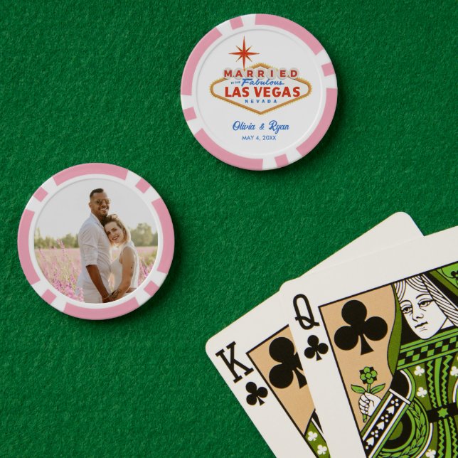 Personalised Las Vegas Wedding Favour Poker Chips (Poker Table (Double))