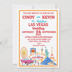 Personalised Las Vegas Wedding Invitation