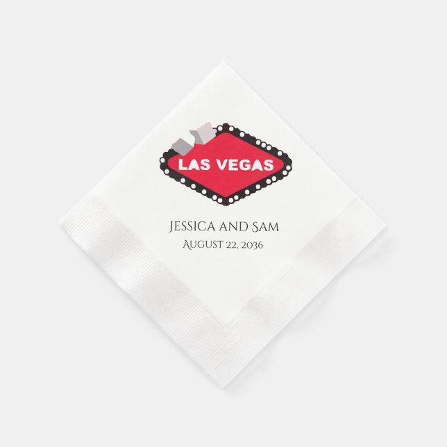 Personalised Las Vegas Wedding Napkins (Corner)