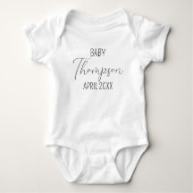 Personalised Last Name Announcement Baby Bodysuit