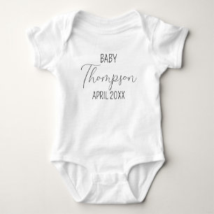 Personalised Last Name Announcement Baby Bodysuit