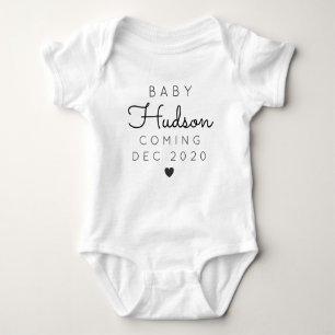 Personalised Last Name Announcement Baby Bodysuit
