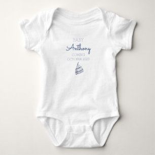 Personalised Last Name Announcement Baby Boy Hat Baby Bodysuit