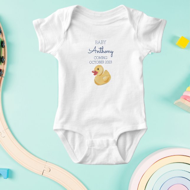 Personalised Last Name Announcement Baby Duck Bodysuit (Creator Uploaded)