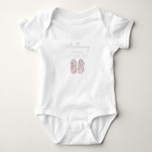 Personalised Last Name Announcement Baby Girl Shoe Bodysuit