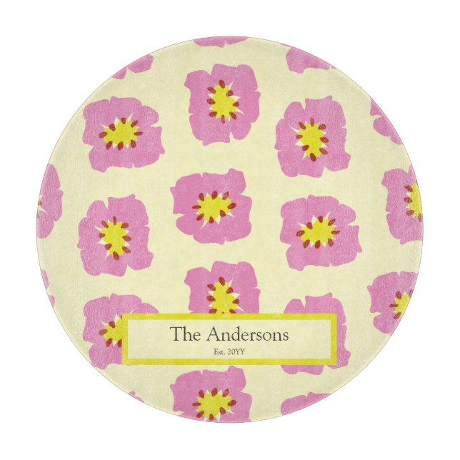 Personalised Last Name Est Year Wedding Gift Cutting Board (Front)