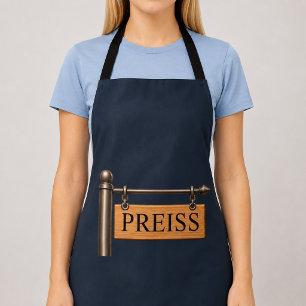 Personalised Last Name Wooden Hanging Sign Apron