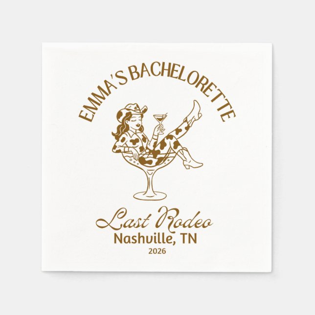 Personalised Last Rodeo Napkins  (Front)