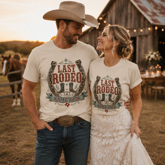 Personalised Last Rodeo Western Wedding T-Shirt