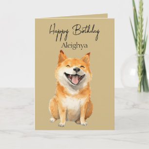 Personalised Laughing Shiba Inu Card