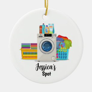Personalised Laundromat Christmas Ornament Laundry